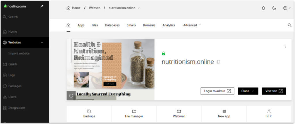 a2hosting site