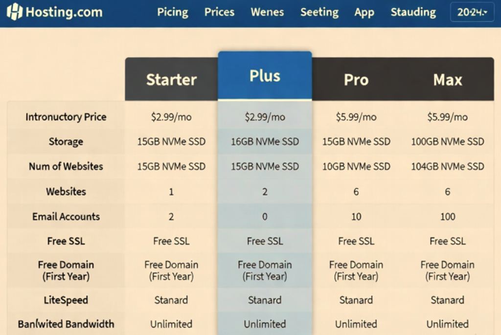hosting.com shared price